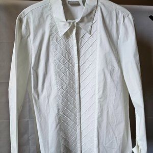 NWOT Fieldgear White Cotton Fitted Blouse - Size XL